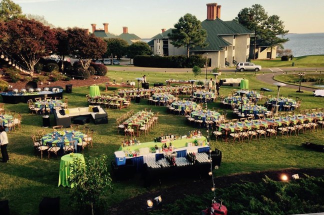 Ferguson Event Setup on Rear Lawn at Kingsmill