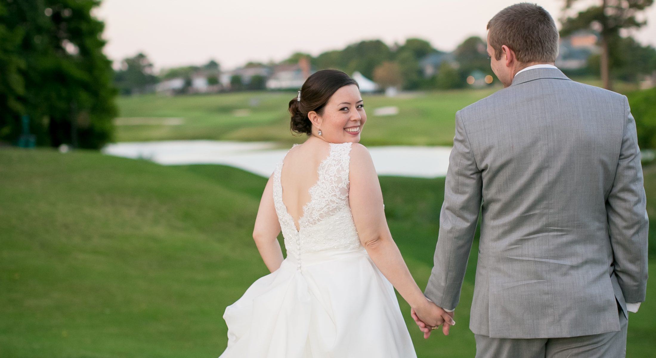 Wedding Couple Walking Away